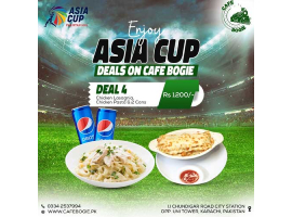 Cafe Bogie Asia Cup Deal 4 For Rs.1200/-